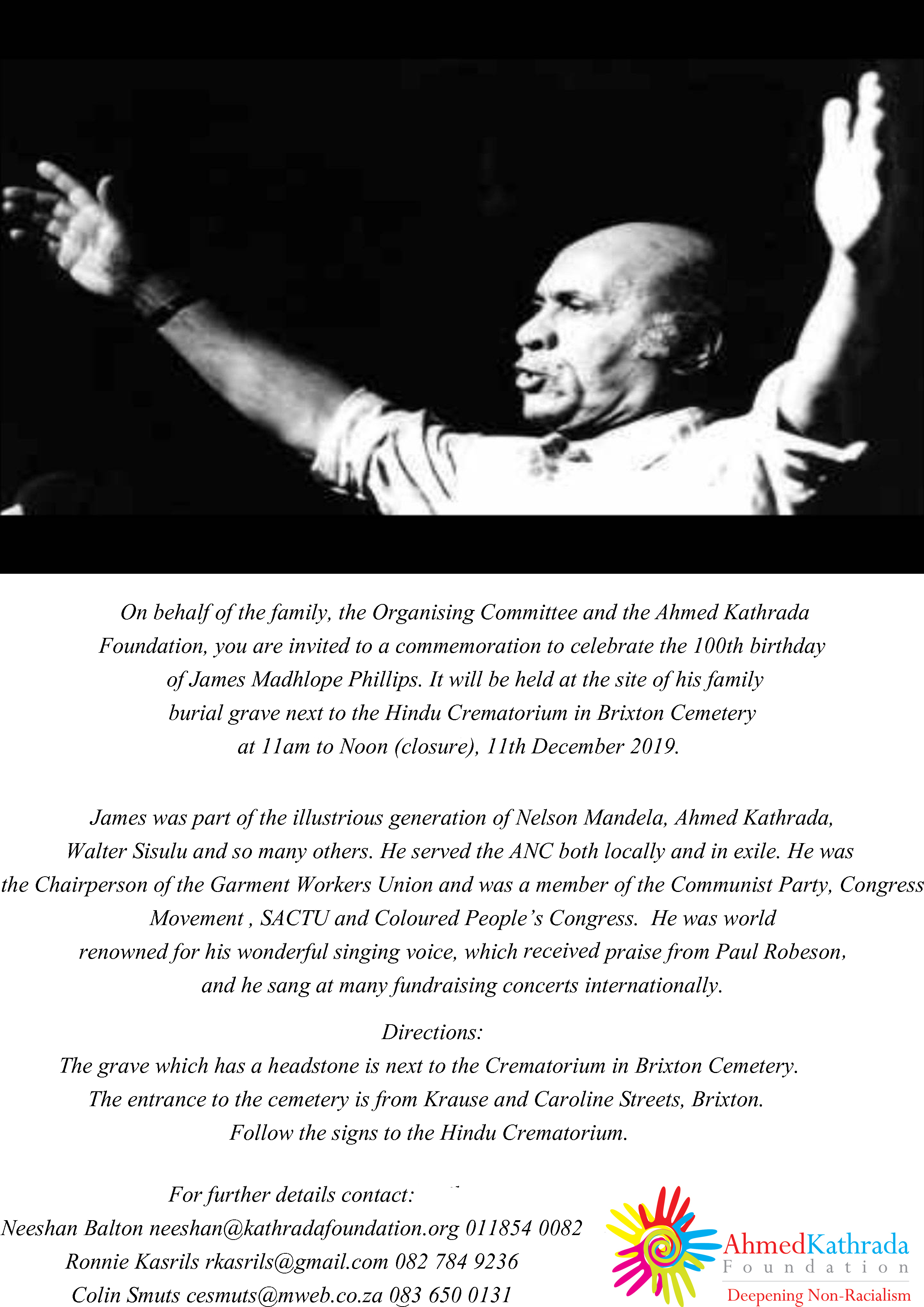 Paying Homage to James Phillips South African History Online